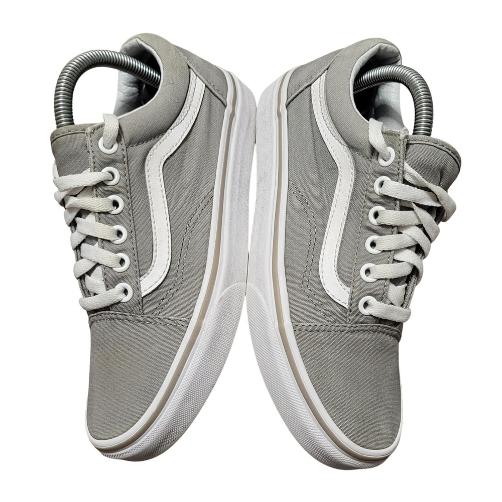 Vans Old Skool Gray Canvas Low Top Skate Shoes Womens 6.5 Casual Classic Basic
